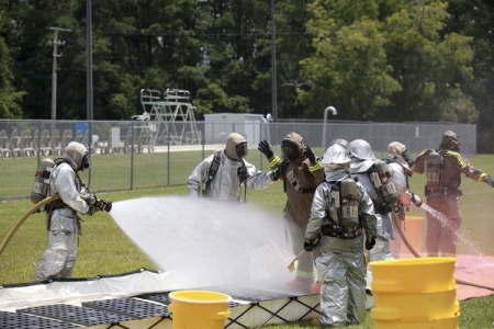 Chemical spill at the training pool aboard MCAS Beaufort, South Carolina